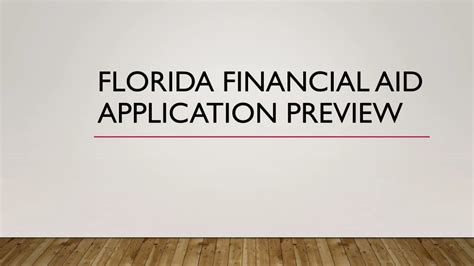 florida financial aid application